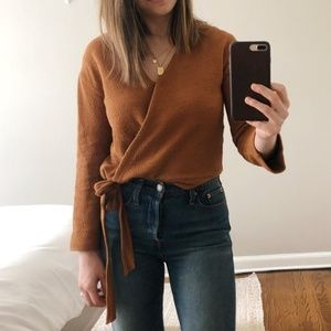 Madewell Texture & Thread Wrap Top